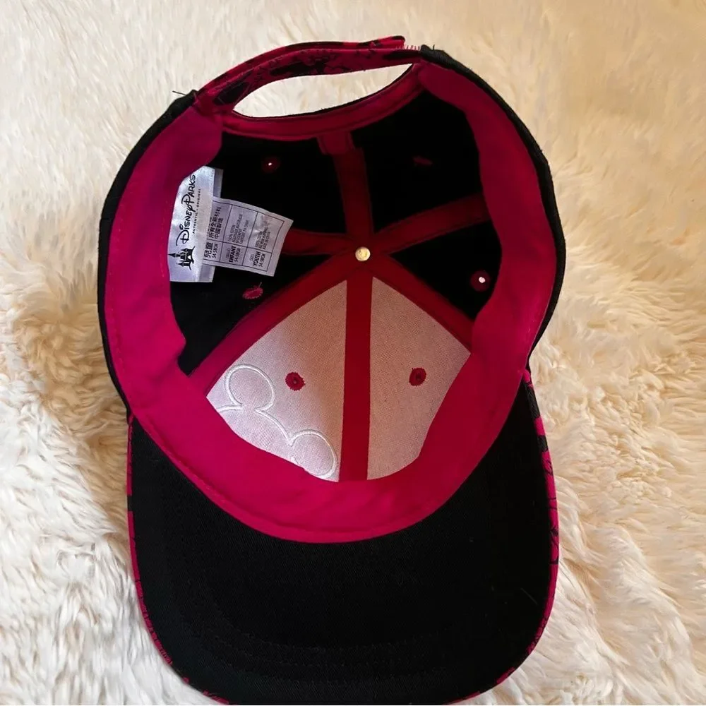 Disney Parks Bling Mickey Mouse Hat Hot Pink Black Youth Adjustable Lightweight